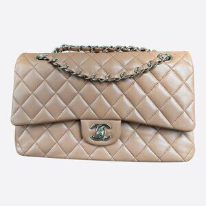 Chanel Beige Quilted Medium Flap Bag